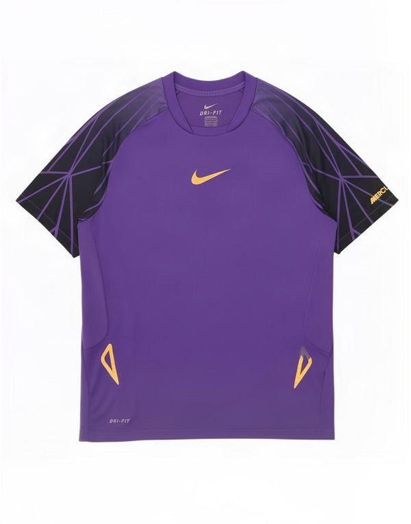 Nike Mens Dri Fit T-Shirt Top UK 42/44 Large Purple Geometric Polyester