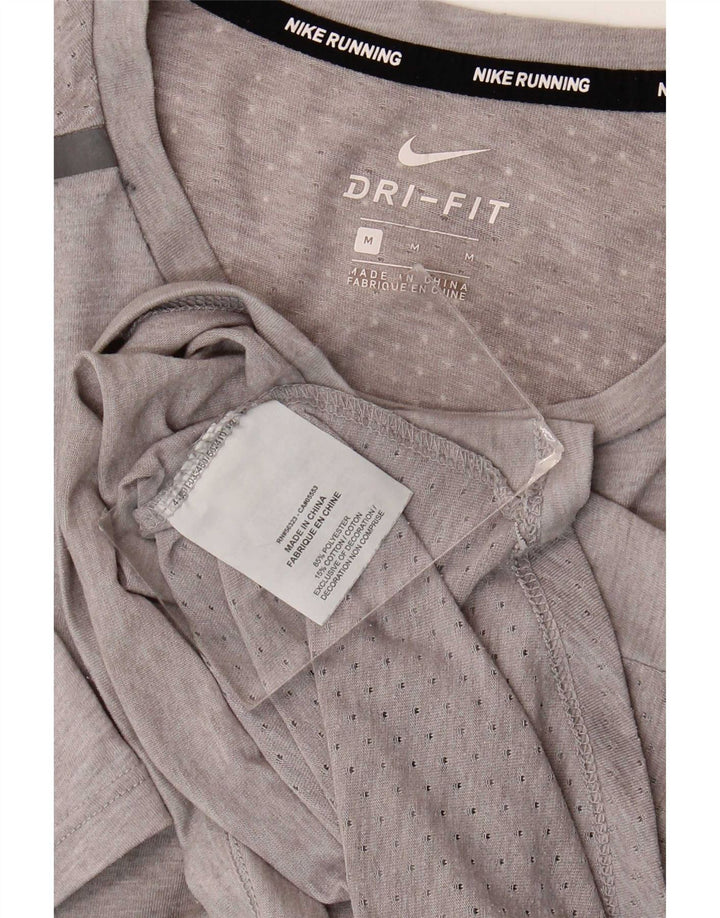 Nike herre Dri Fit T-shirt top mellemgrå polyester