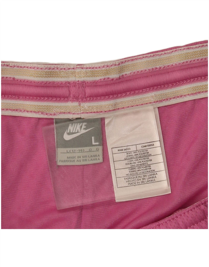 NIKE sportsshorts til kvinder US 12/14 Large Pink Polyester