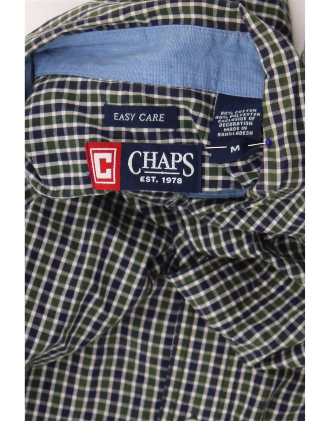 Chaps Herre Classic Fit skjorte Medium Green Gingham Cotton