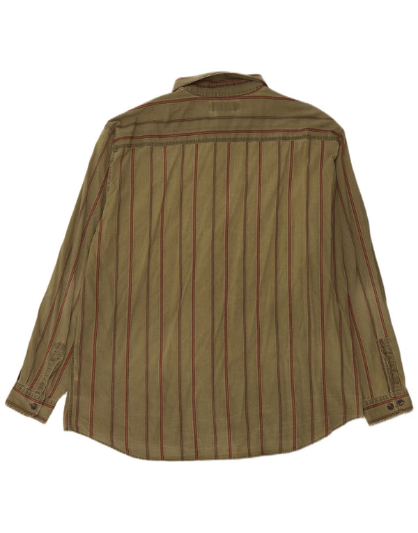 Columbia dameskjorte 2XL Khaki stribet bomuld