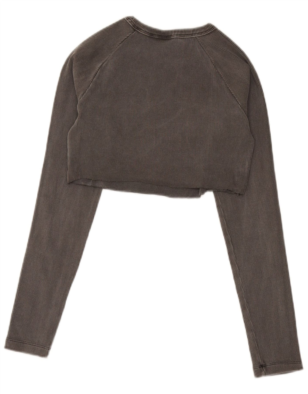 Adidas Dame Crop Top Langærmet UK 12/14 Medium Grey Bomuld
