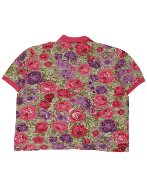 Chambers Dame Polo Shirt UK 18 XL Multicolored Floral