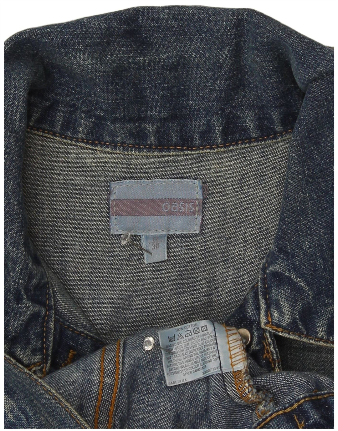 Oasis Womens Crop denimjakke UK 12 Medium Blue Cotton