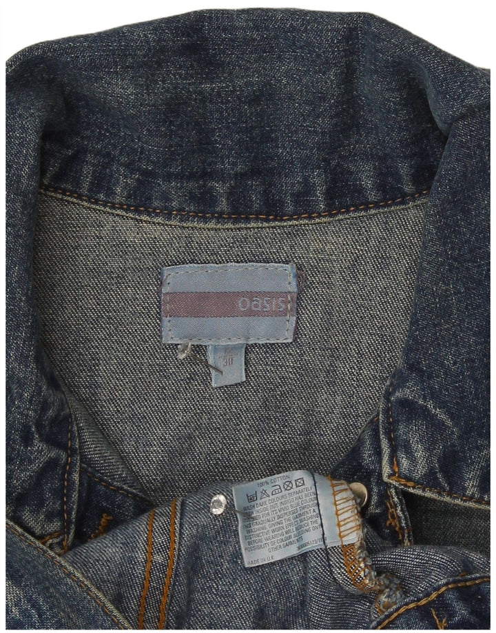 Oasis Womens Crop denimjakke UK 12 Medium Blue Cotton