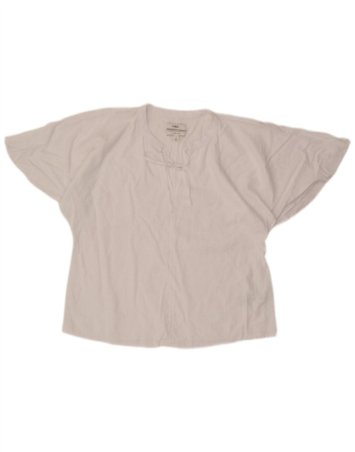 Marks & Spencer Damebluse Top UK 12 Medium White Linen