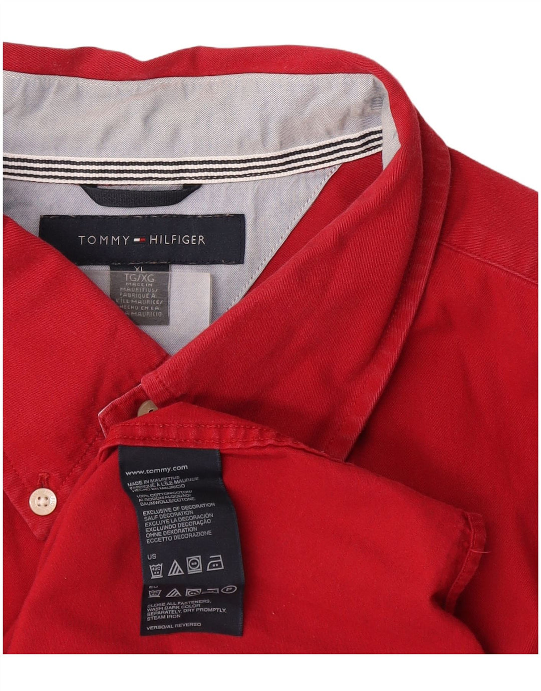 Tommy Hilfiger Herreskjorte XL Rød Bomuld