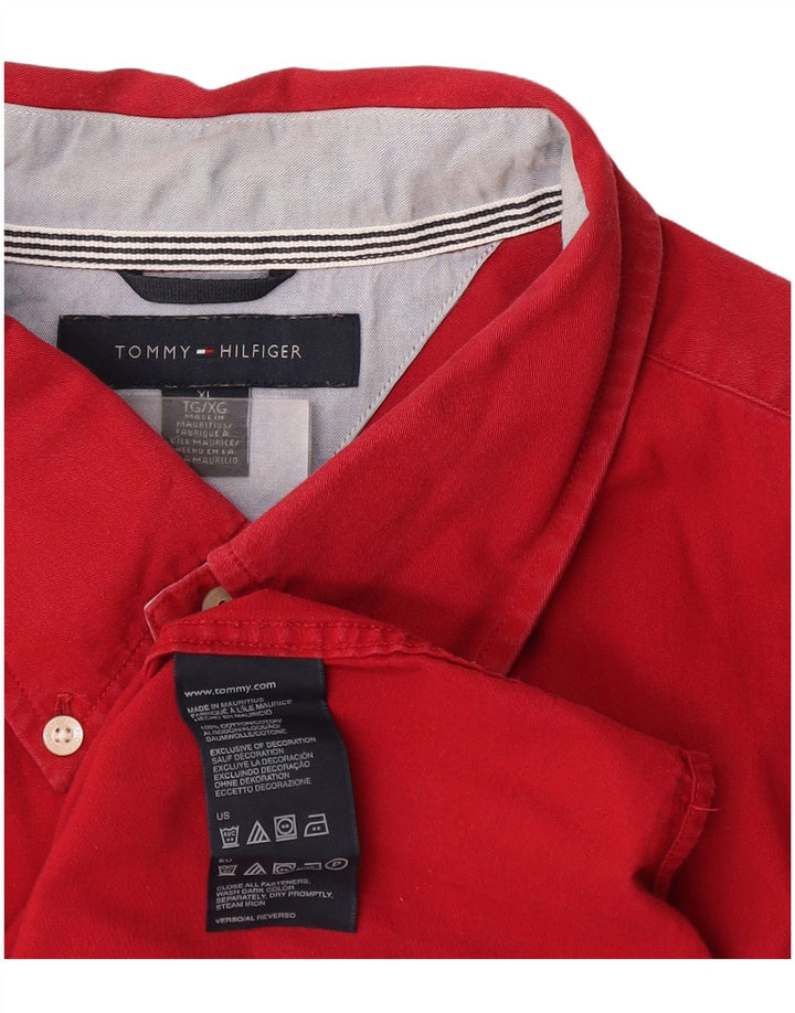 Tommy Hilfiger Herreskjorte XL Rød Bomuld