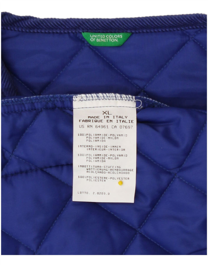 Benetton Womens Quilted Gilet UK 18 XL Blå polyamid
