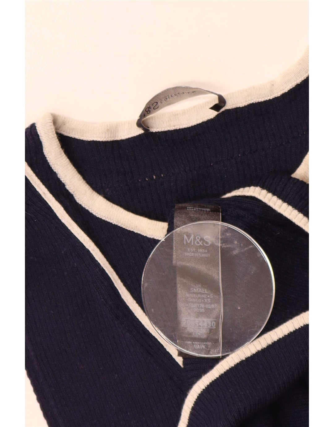 Marks & Spencer Dame Maxi Dress UK 10 Small Navy Blue Colourblock
