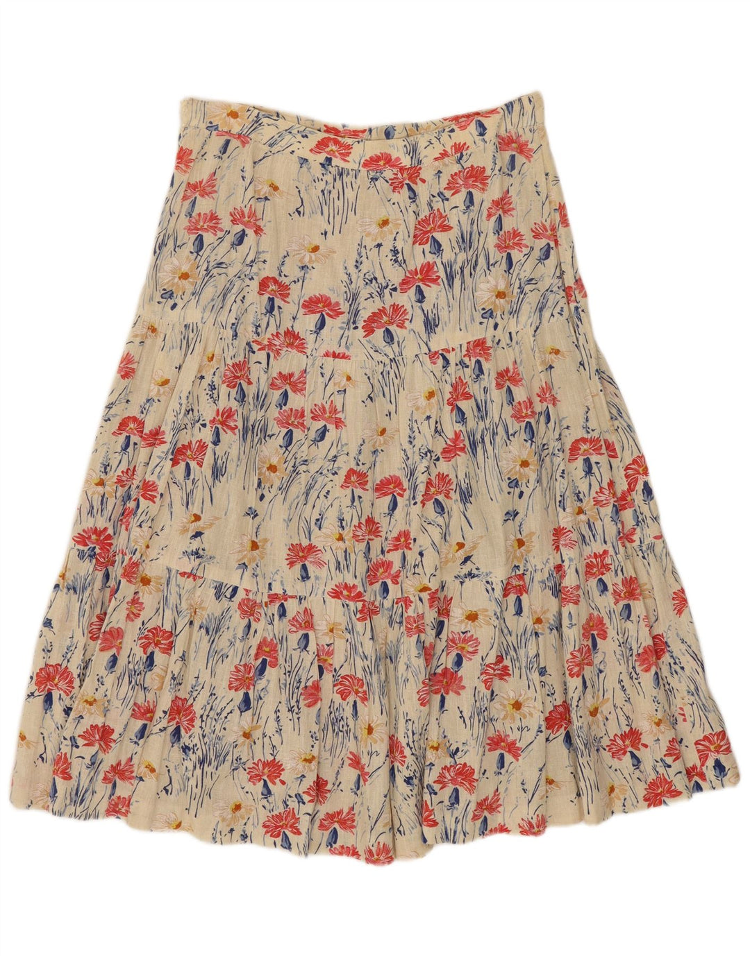 Vintage dame nederdel W28 Medium Beige Floral