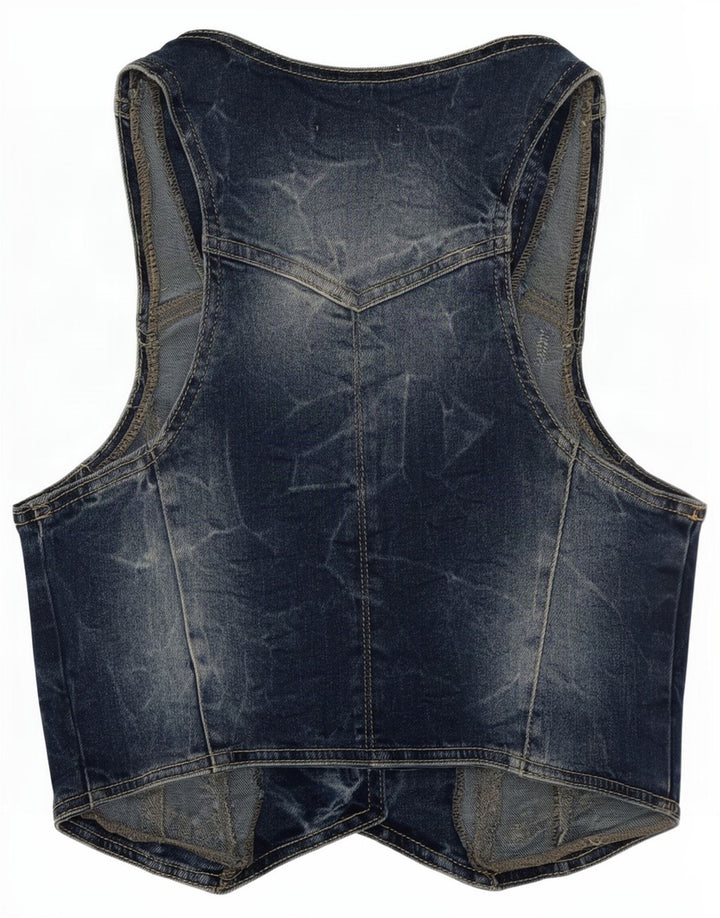 Pimkie Dame denim vest UK 8 Lille Blå