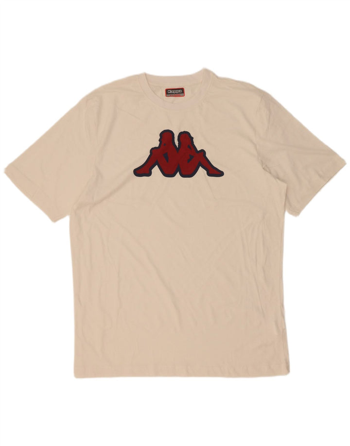 Kappa Herre Grafisk T-Shirt Top XL Hvid Bomuld