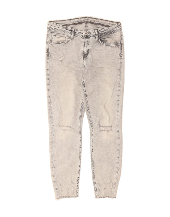 ZARA Womens Distressed Skinny Jeans W30 L26 Grey Vintage Zara and Second-Hand Zara from Messina Hembry 