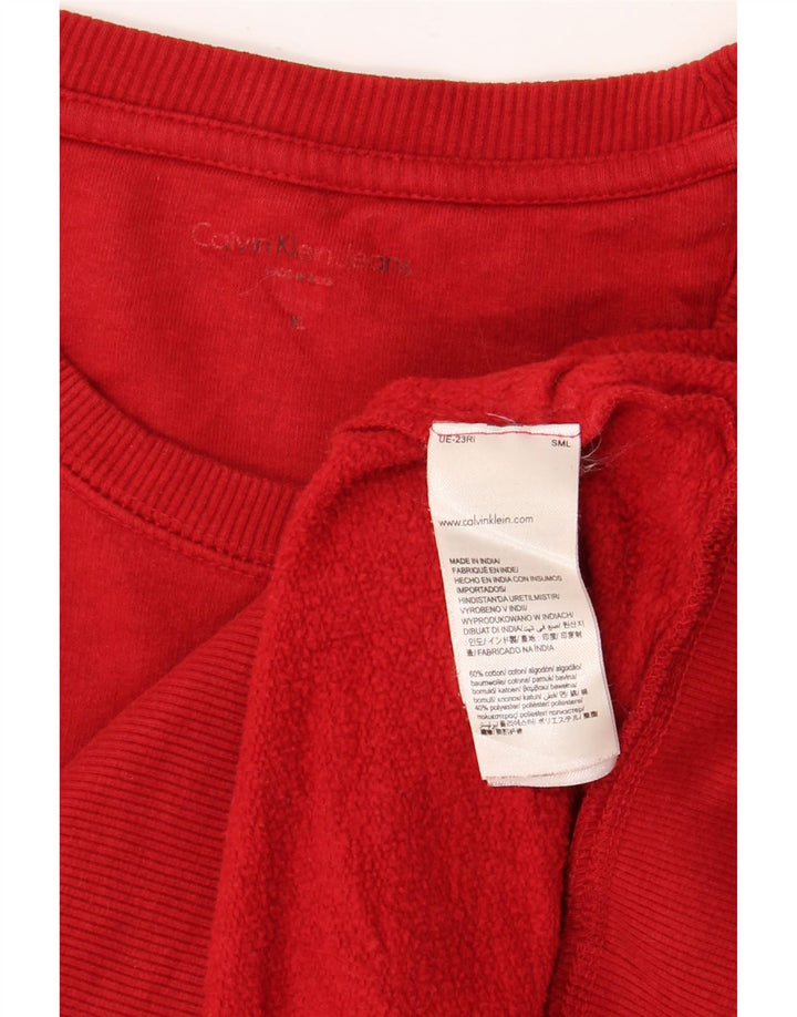 CALVIN KLEIN JEANS Grafisk sweatshirt til mænd XL Rød Bomuld