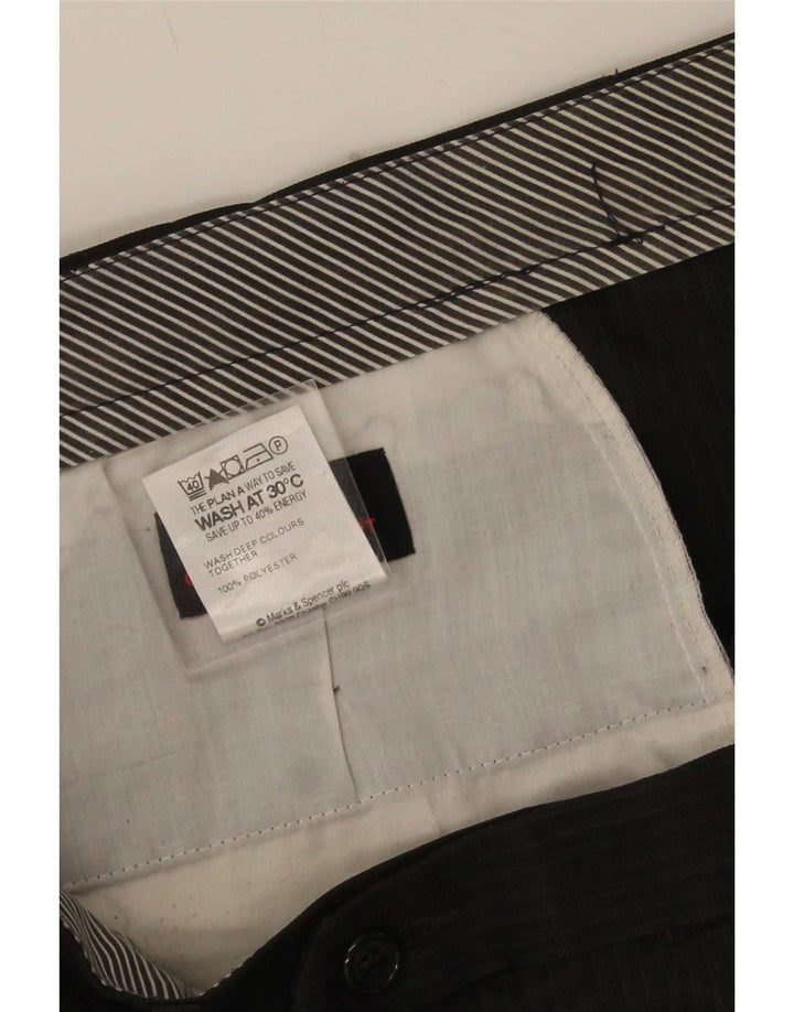 Marks & Spencer Herre Pegged Suit Bukser W36 L29 Brun nålestribet polyester