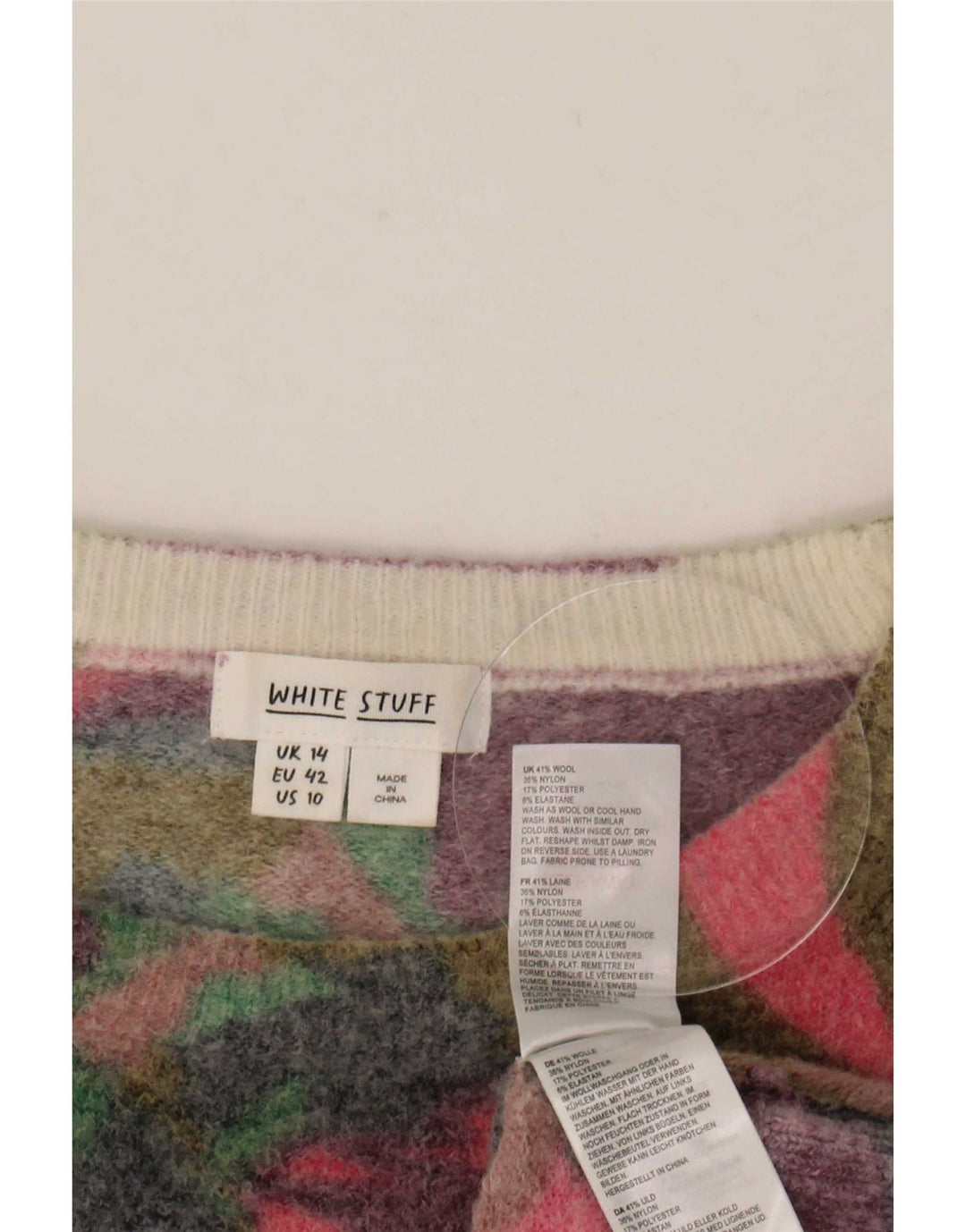 White Stuff Womens Boat Neck Jumper Sweater UK 14 Large Multicolored