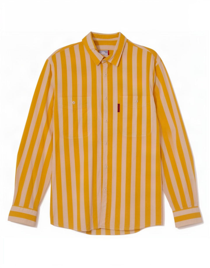 Vintage herreskjorte stor gulstribet