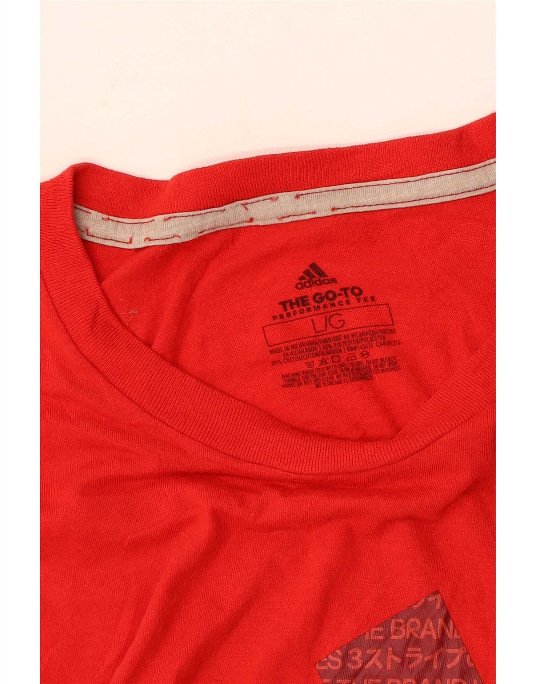 Adidas Herre Climalite Grafisk T-Shirt Top Stor Rød Polyester
