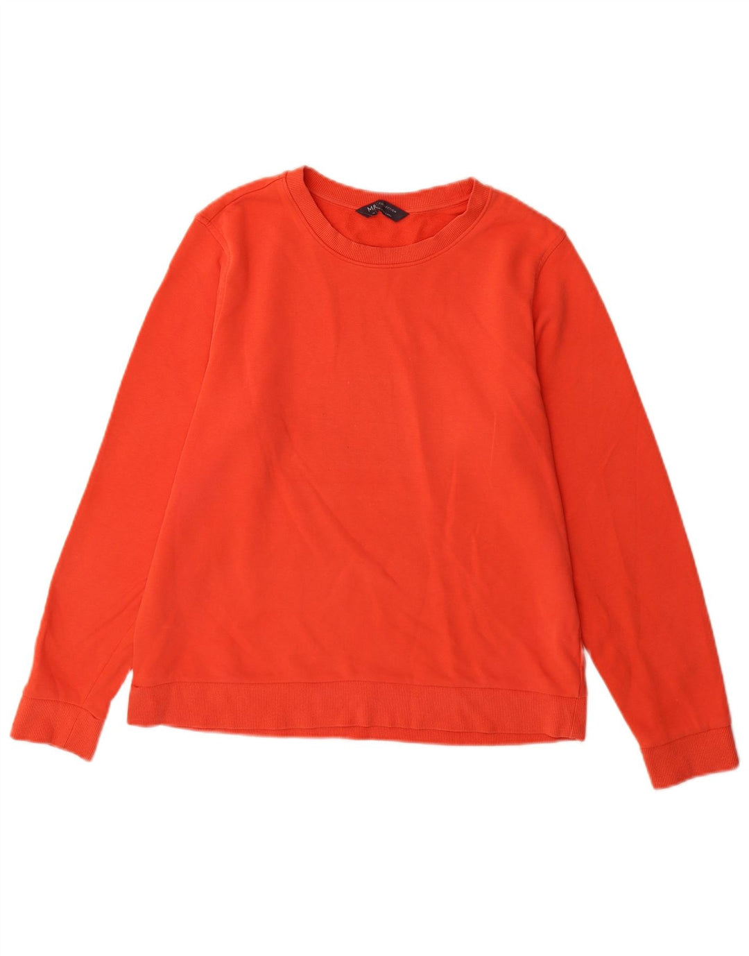 Marks & Spencer Dame Sweatshirt Jumper UK 14 Stor Orange Bomuld