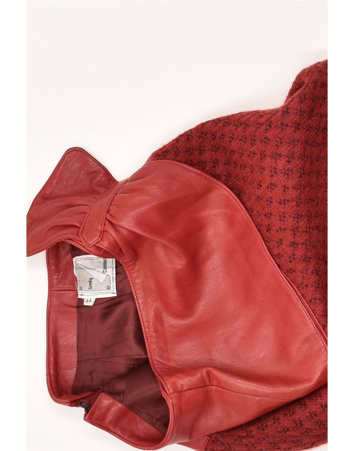 VINTAGE Womens Abstract Pattern Pencil Skirt IT 44 Medium W26 Burgundy Vintage Vintage and Second-Hand Vintage from Messina Hembry 