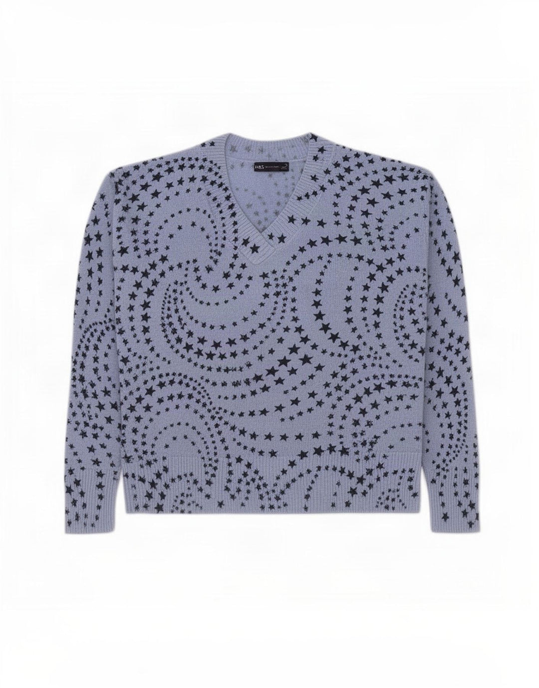 Marks & Spencer Dame abstrakt mønster V-hals sweater UK 18 XL Blå