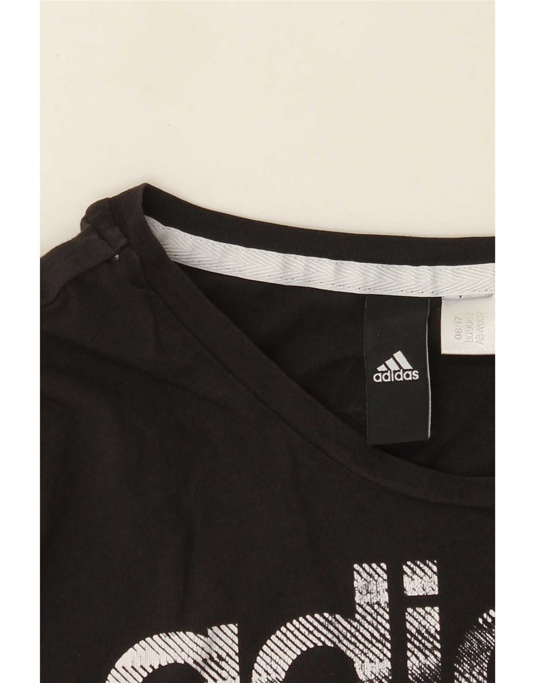 Adidas Dame Grafisk T-Shirt Top UK 12 Medium Sort