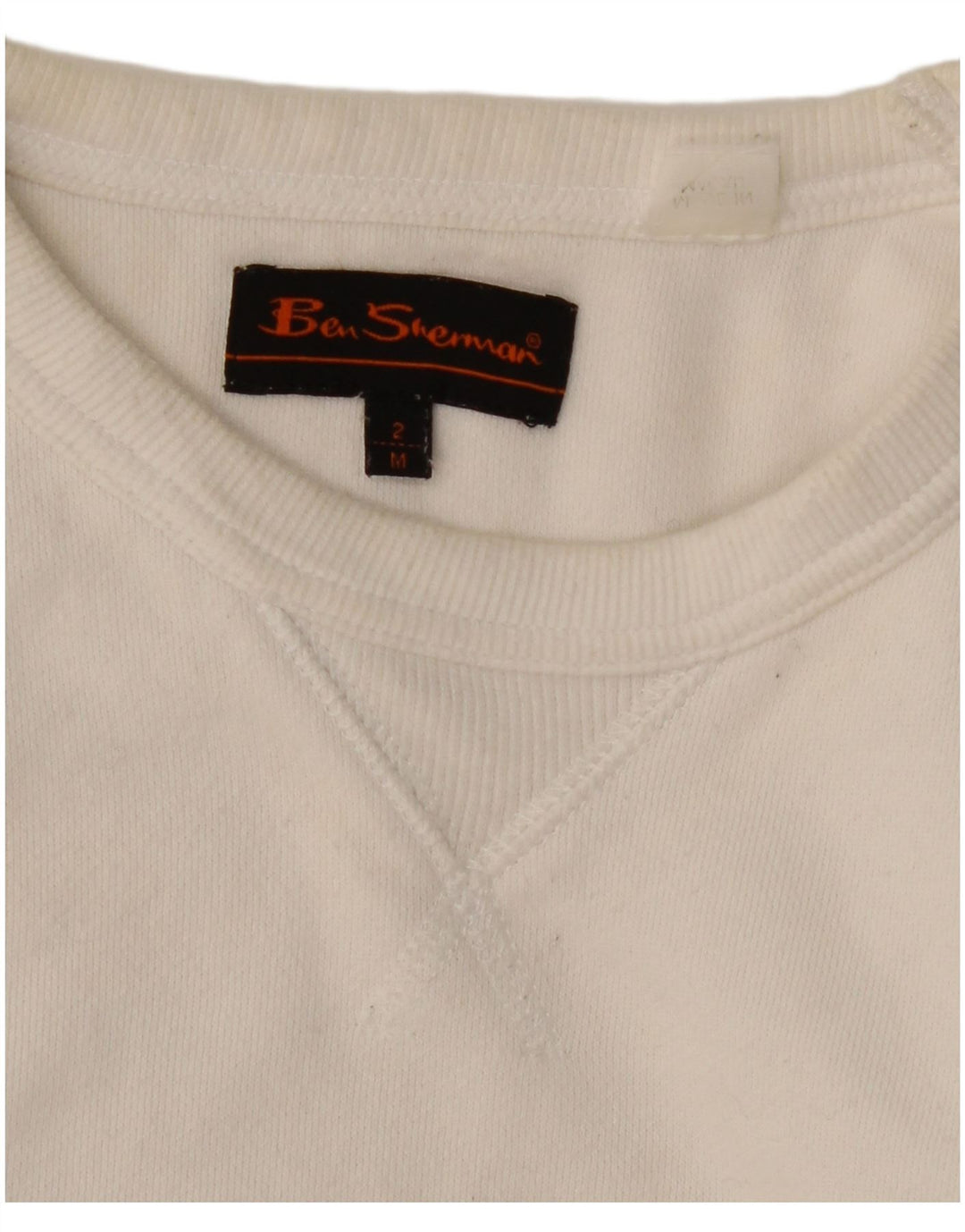 Ben Sherman Herre Grafisk Sweatshirt Jumper Medium Hvid Bomuld