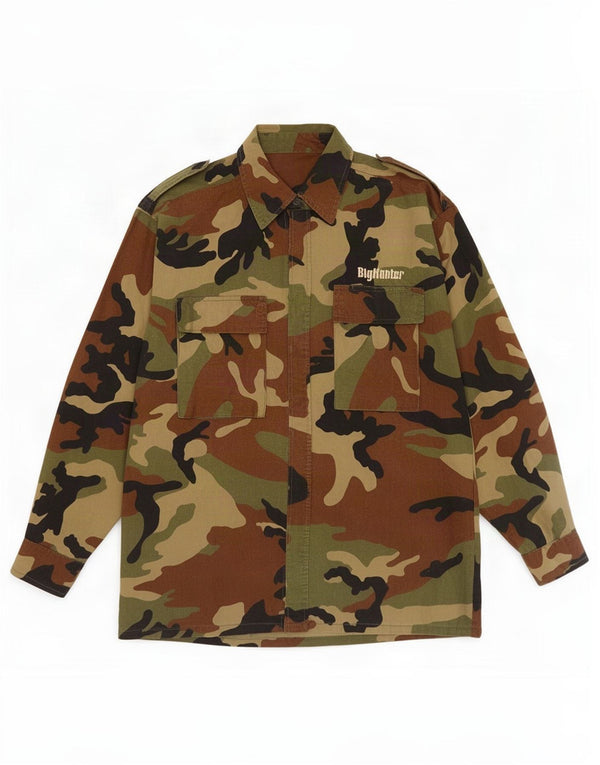 Big Hunter Herre Military Shirt Medium Flerfarvet Camouflage Bomuld