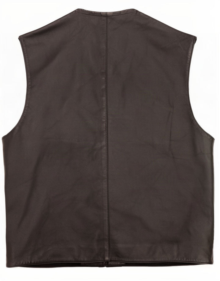 Conbipel Herre Læder Gilet IT 48 Medium Sort
