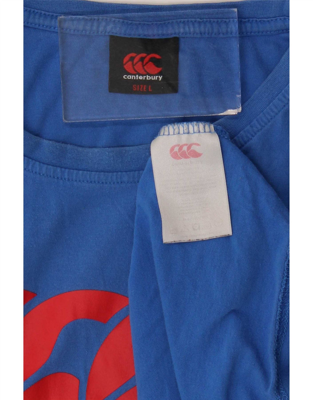 Canterbury Herre grafisk T-shirt Top Stor Blå Bomuld