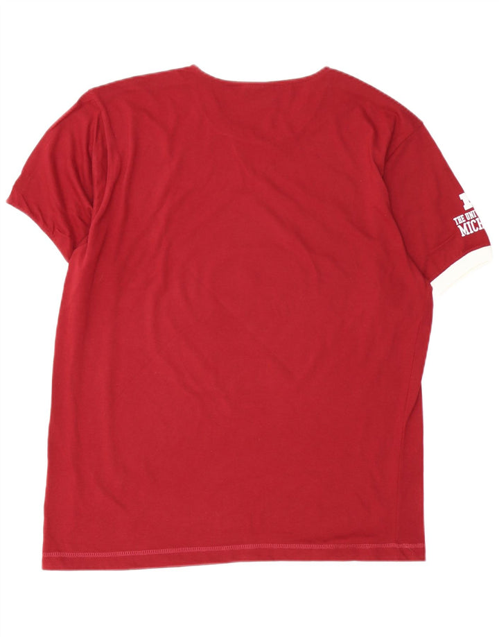 CHAMPION Herre Michigan Grafisk T-Shirt Top Stor Burgundy