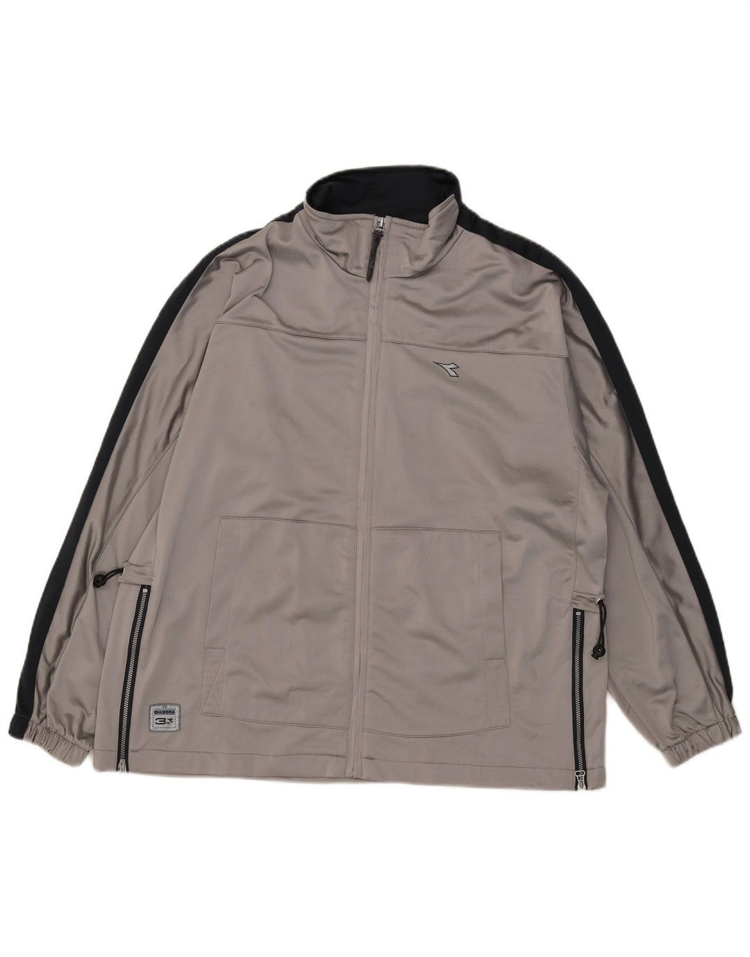 Diadora Womens Oversized træningsdragt Topjakke UK 14 Stor grå farveblok