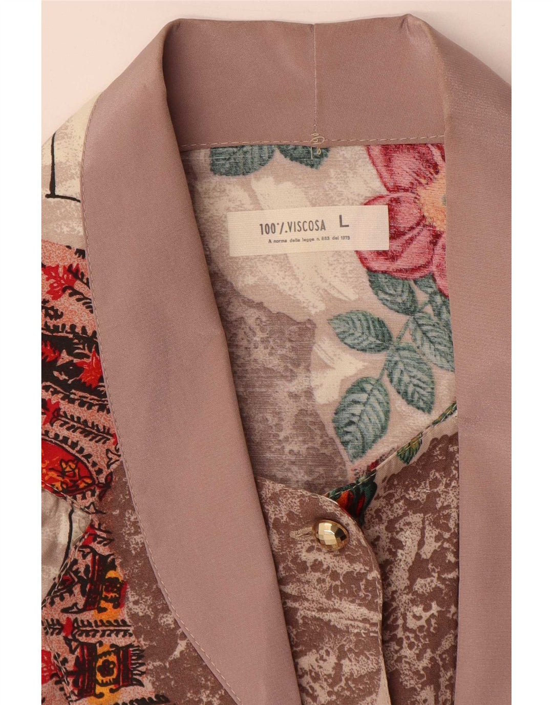 Vintage Dame 1 Knap Blazer Jacket UK 16 Large Multicolored Floral