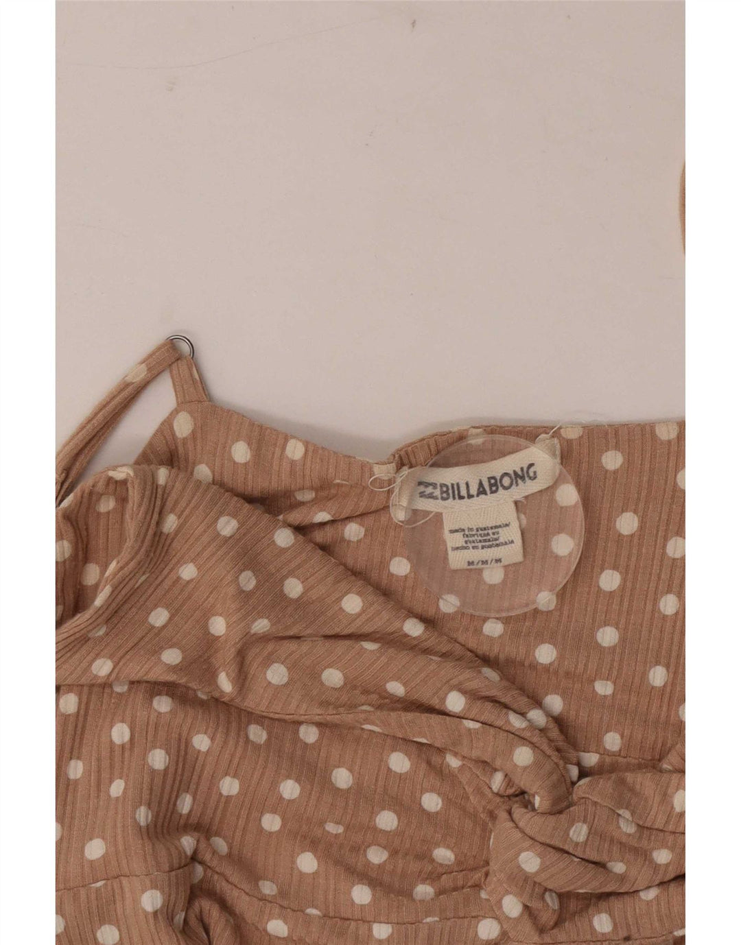 Billabong Dame Sleeveless Sundress UK 12 Medium Beige Polka Dot