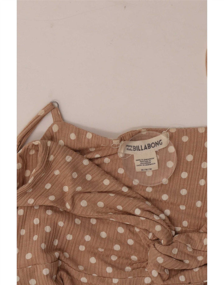 Billabong Dame Sleeveless Sundress UK 12 Medium Beige Polka Dot