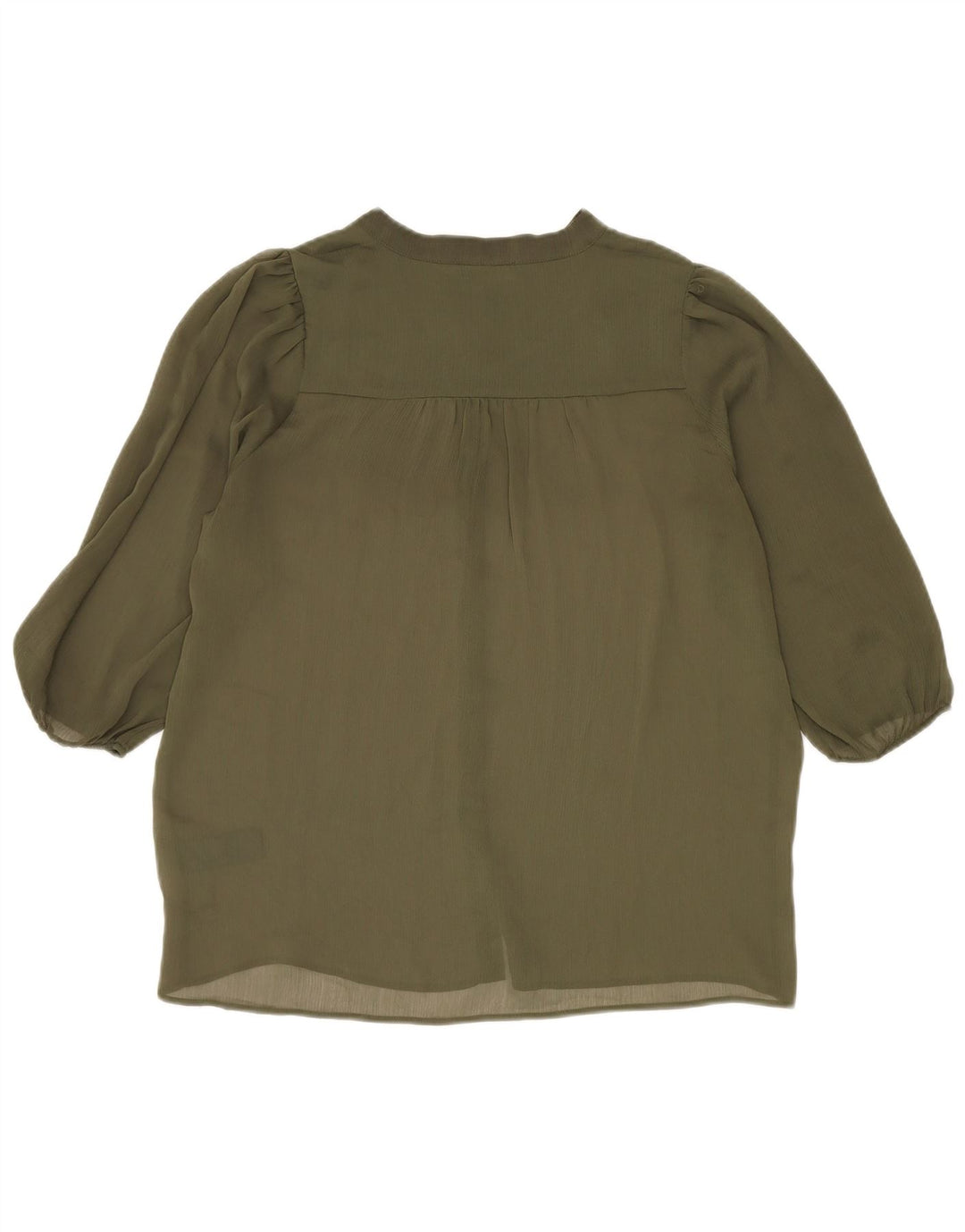 Marks & Spencer Dame Se Through Shirt Bluse UK 14 Large Khaki