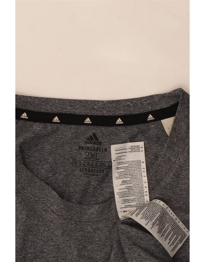 ADIDAS Herre Aeroready T-Shirt Top 2XL Grå Polyester