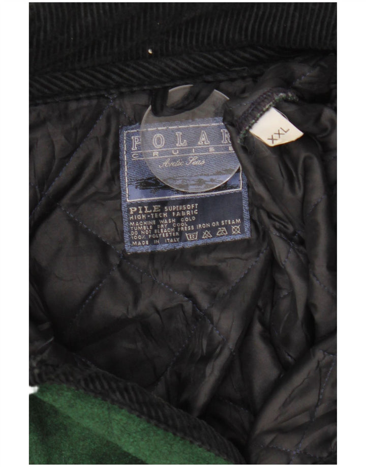 Vintage herre quiltet jakke UK 44 2XL Grøn polyester