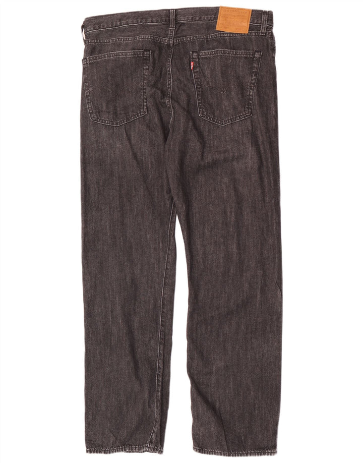 LEVI'S Herre Relaxed Fit Straight Jeans W36 L32 Sort Bomuld