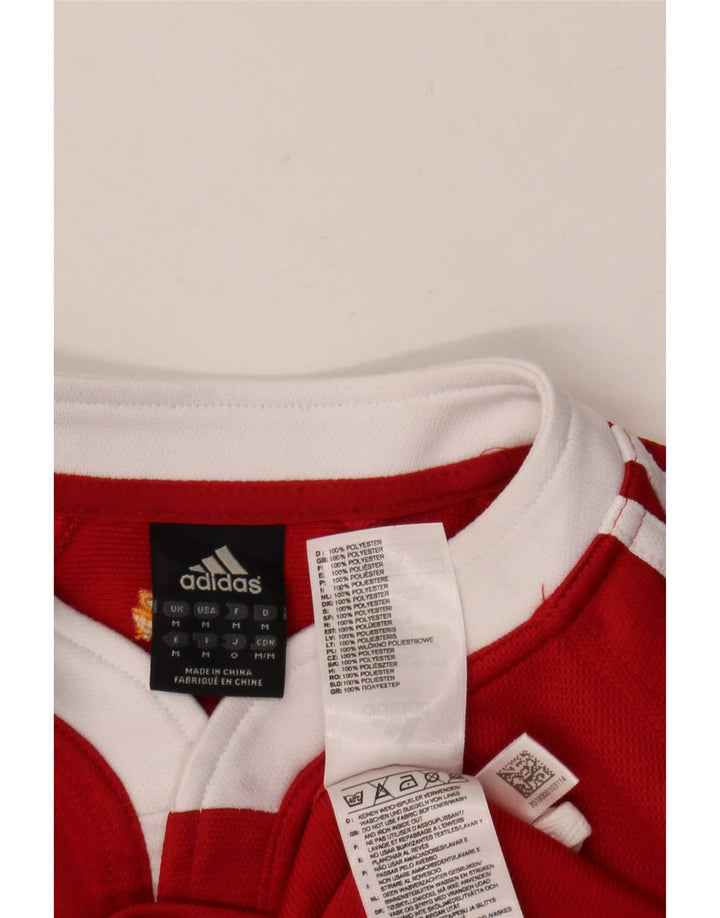 Adidas Herre Zurich Grafisk T-Shirt Top Medium Rød Colourblock Polyester