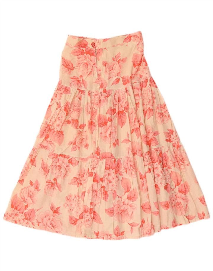 Vintage Dame Maxi Flared Skirt W26 Small Red Floral