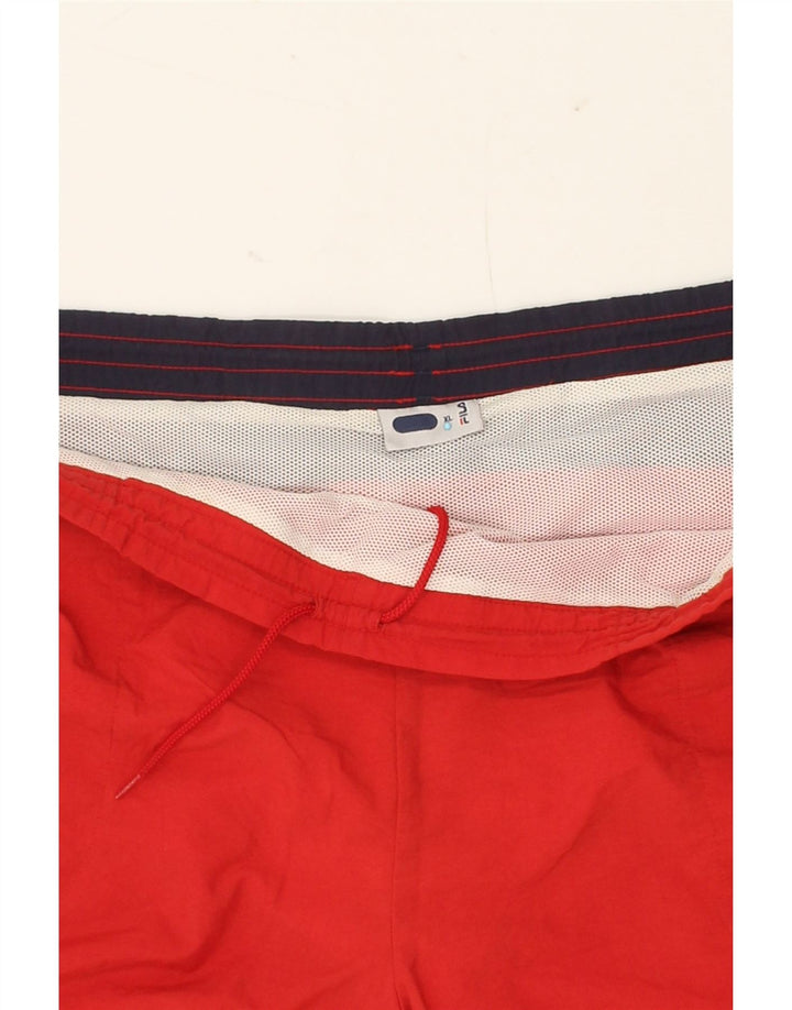 FILA Mens Swimming Shorts XL Red Colourblock Polyamide Vintage Fila and Second-Hand Fila from Messina Hembry 