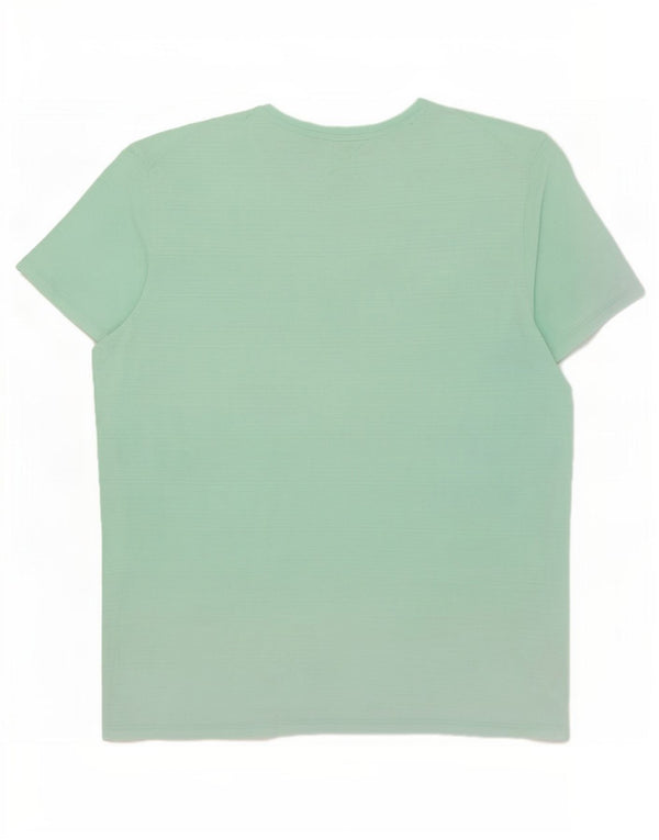 Calvin Klein T-shirt top til kvinder Stor turkis nålestribet bomuld