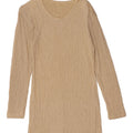 VINTAGE Womens Top Long Sleeve UK 10 Small Beige Viscose Vintage Vintage and Second-Hand Vintage from Messina Hembry 
