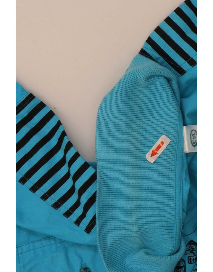 C & A Herre Kortærmet Pullover Shirt Stor Blå Bomuld