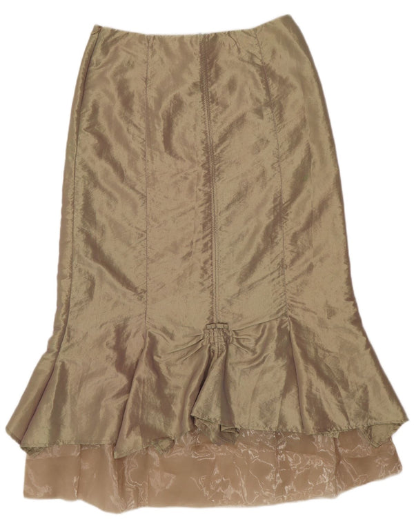 SASHA Dame Maxi Trompet Nederdel US 12 Large W32 Guld Nylon