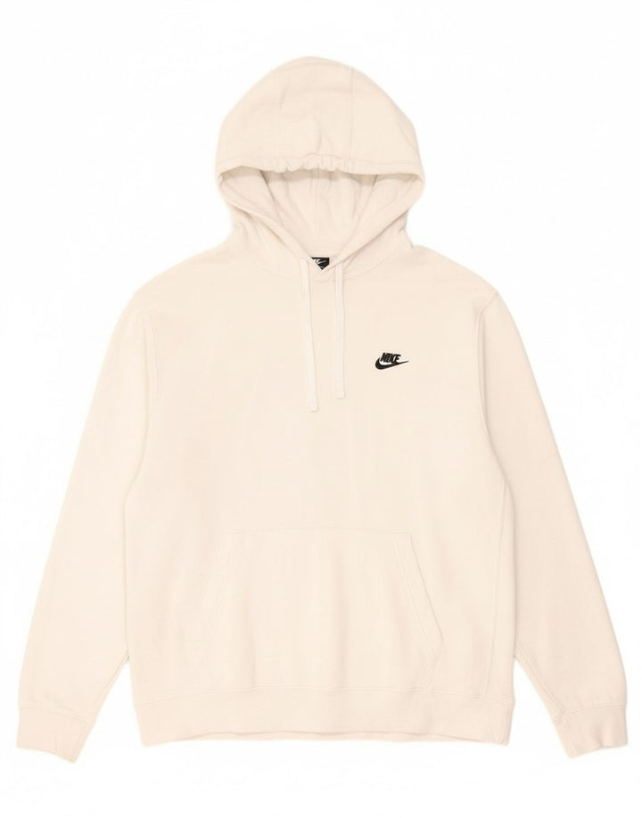 NIKE Mens Hoodie Jumper XL White Cotton
