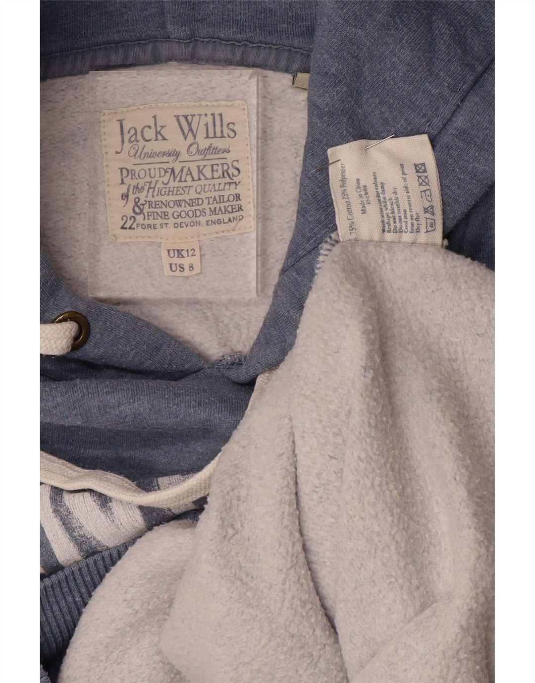 JACK WILLS Dame hættetrøje Jumper UK 12 Medium Navy Blue