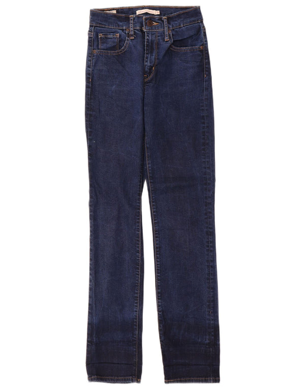 Levi's Womens 724 Højtaljede lige jeans W25 L30 Marineblå polyester